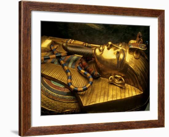 Valley of the Kings, Golden Coffin, Tutankhamun, Egypt-Kenneth Garrett-Framed Photographic Print