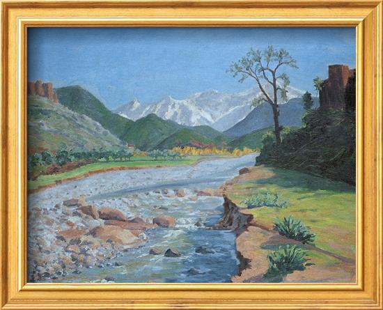 Valley of the Ourika-Sir Winston Churchill-Framed Textured Art