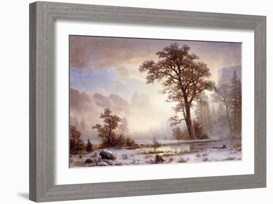 Valley of the Yosemite - Snow Fall-Albert Bierstadt-Framed Giclee Print