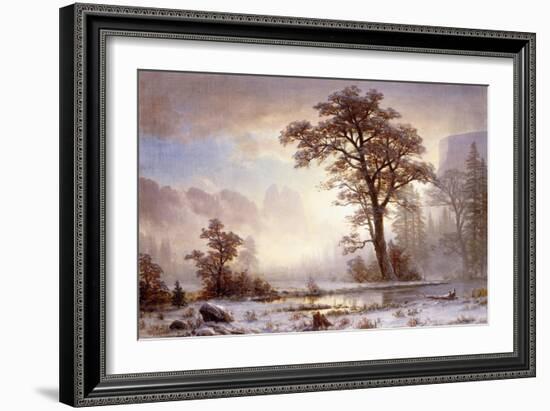 Valley of the Yosemite - Snow Fall-Albert Bierstadt-Framed Giclee Print