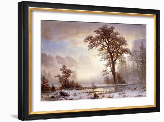 Valley of the Yosemite - Snow Fall-Albert Bierstadt-Framed Giclee Print