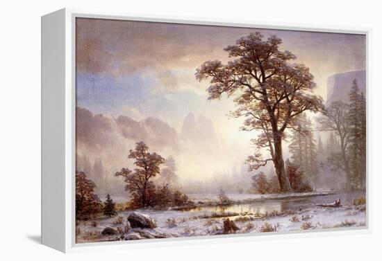 Valley of the Yosemite - Snow Fall-Albert Bierstadt-Framed Premier Image Canvas