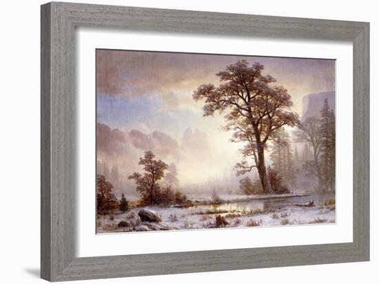 Valley of the Yosemite -Snow Fall-Albert Bierstadt-Framed Giclee Print