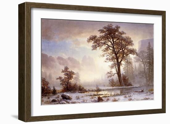 Valley of the Yosemite -Snow Fall-Albert Bierstadt-Framed Giclee Print
