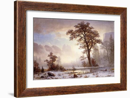 Valley of the Yosemite -Snow Fall-Albert Bierstadt-Framed Giclee Print