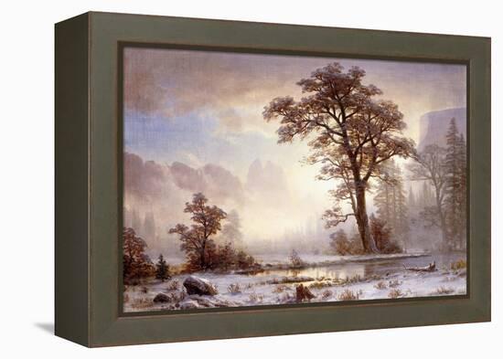 Valley of the Yosemite -Snow Fall-Albert Bierstadt-Framed Premier Image Canvas