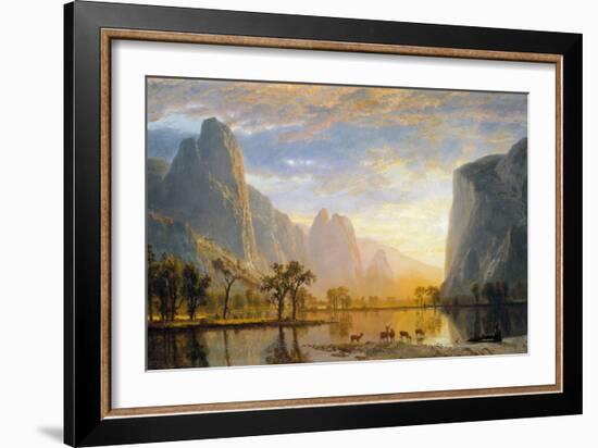 Valley of the Yosemite-Albert Bierstadt-Framed Premium Giclee Print