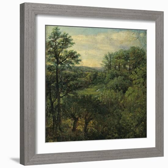 Valley Scene with Trees-John Constable-Framed Giclee Print