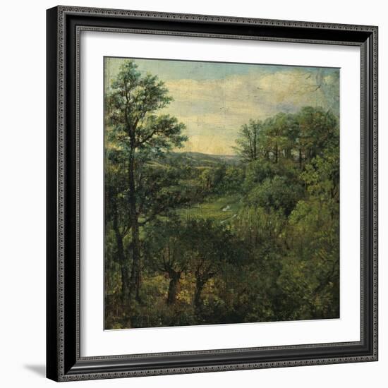 Valley Scene with Trees-John Constable-Framed Giclee Print