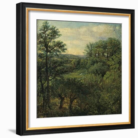 Valley Scene with Trees-John Constable-Framed Giclee Print