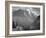 Valley Snow Covered Mountains In Background "In Glacier National Park" Montana. 1933-1942-Ansel Adams-Framed Premium Giclee Print