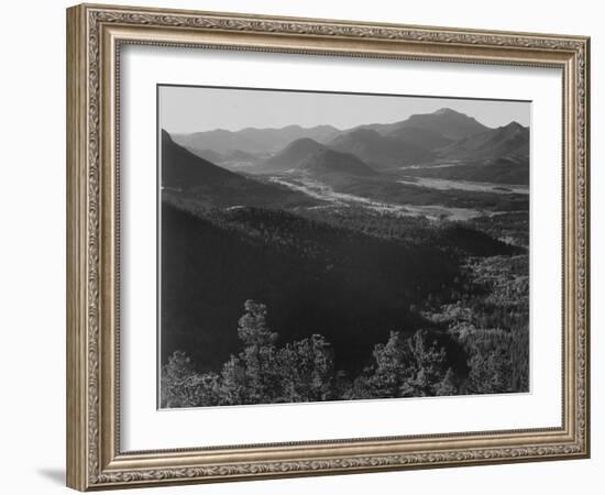 Valley Surrounded By Mountains "In Rocky Mountain National Park "Colorado. 1933-1942-Ansel Adams-Framed Art Print