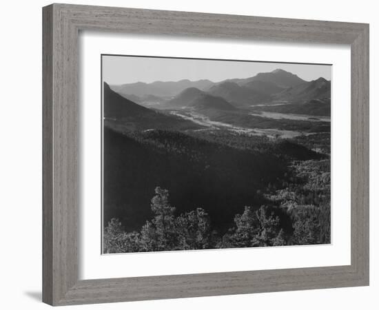 Valley Surrounded By Mountains "In Rocky Mountain National Park "Colorado. 1933-1942-Ansel Adams-Framed Art Print