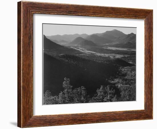 Valley Surrounded By Mountains "In Rocky Mountain National Park "Colorado. 1933-1942-Ansel Adams-Framed Art Print