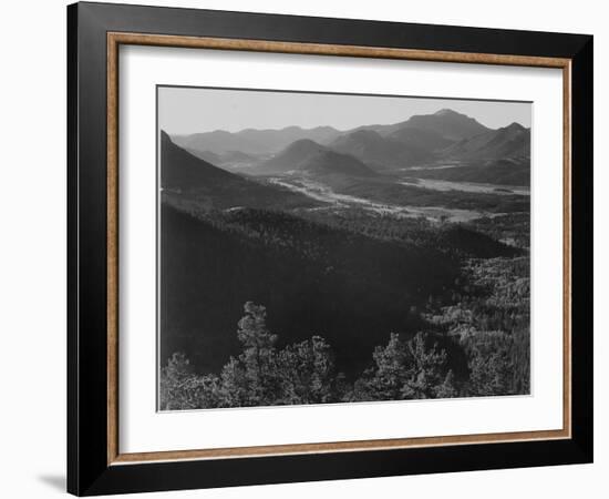 Valley Surrounded By Mountains "In Rocky Mountain National Park "Colorado. 1933-1942-Ansel Adams-Framed Art Print