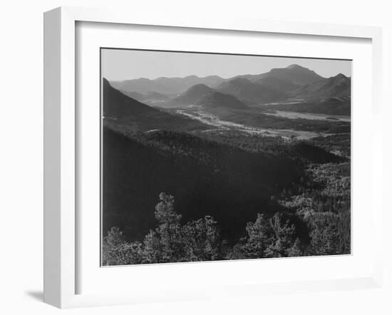 Valley Surrounded By Mountains "In Rocky Mountain National Park "Colorado. 1933-1942-Ansel Adams-Framed Art Print