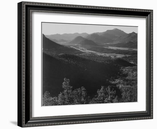 Valley Surrounded By Mountains "In Rocky Mountain National Park "Colorado. 1933-1942-Ansel Adams-Framed Art Print