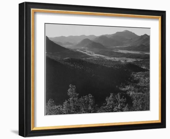 Valley Surrounded By Mountains "In Rocky Mountain National Park "Colorado. 1933-1942-Ansel Adams-Framed Art Print