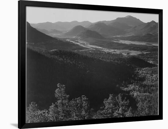 Valley Surrounded By Mountains "In Rocky Mountain National Park "Colorado. 1933-1942-Ansel Adams-Framed Premium Giclee Print