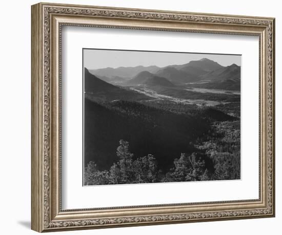Valley Surrounded By Mountains "In Rocky Mountain National Park "Colorado. 1933-1942-Ansel Adams-Framed Art Print