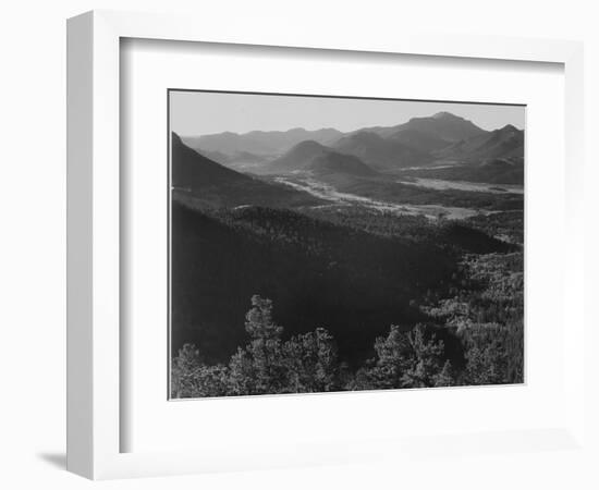 Valley Surrounded By Mountains "In Rocky Mountain National Park "Colorado. 1933-1942-Ansel Adams-Framed Art Print