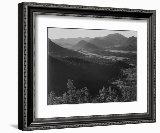 Valley Surrounded By Mountains "In Rocky Mountain National Park "Colorado. 1933-1942-Ansel Adams-Framed Art Print