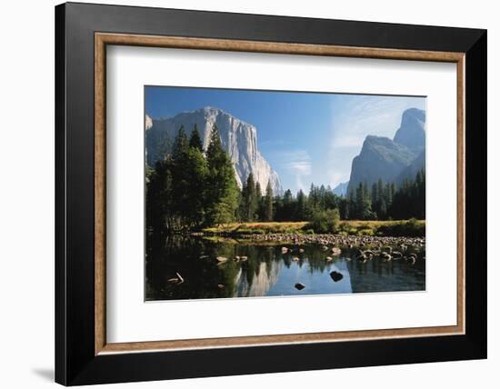 Valley View of El Capitan, Cathedral Rock, Merced River in Yosemite National Park, California, USA-Dee Ann Pederson-Framed Photographic Print