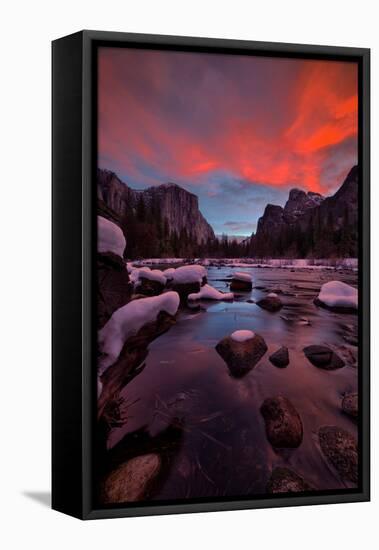 Valley View Sunset and The Red Veil, Yosemite National Park-Vincent James-Framed Premier Image Canvas