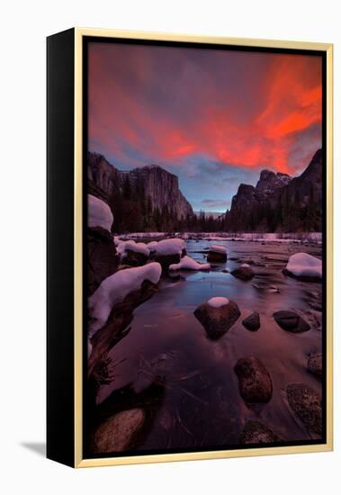 Valley View Sunset and The Red Veil, Yosemite National Park-Vincent James-Framed Premier Image Canvas