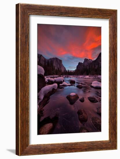 Valley View Sunset and The Red Veil, Yosemite National Park-Vincent James-Framed Photographic Print