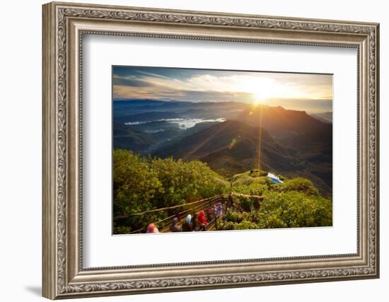 Valley View with Villages and Mountains at Sunrise. View from Adam's Peak, Sri Lanka-Dudarev Mikhail-Framed Photographic Print