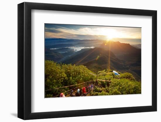 Valley View with Villages and Mountains at Sunrise. View from Adam's Peak, Sri Lanka-Dudarev Mikhail-Framed Photographic Print