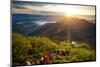 Valley View with Villages and Mountains at Sunrise. View from Adam's Peak, Sri Lanka-Dudarev Mikhail-Mounted Photographic Print