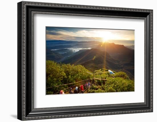 Valley View with Villages and Mountains at Sunrise. View from Adam's Peak, Sri Lanka-Dudarev Mikhail-Framed Photographic Print