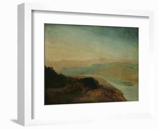 Valley with a Distant Bridge and Tower-J. M. W. Turner-Framed Giclee Print