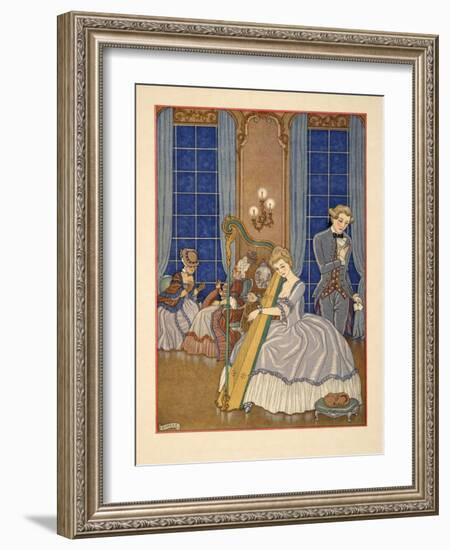 Valmont Seducing His Victim, Illustration from 'Les Liaisons Dangereuses' by Pierre Chodlerlos De L-Georges Barbier-Framed Giclee Print