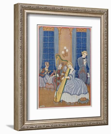 Valmont Seducing His Victim, Illustration from 'Les Liaisons Dangereuses'-Georges Barbier-Framed Giclee Print