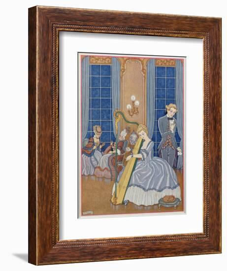 Valmont Seducing His Victim, Illustration from 'Les Liaisons Dangereuses'-Georges Barbier-Framed Giclee Print