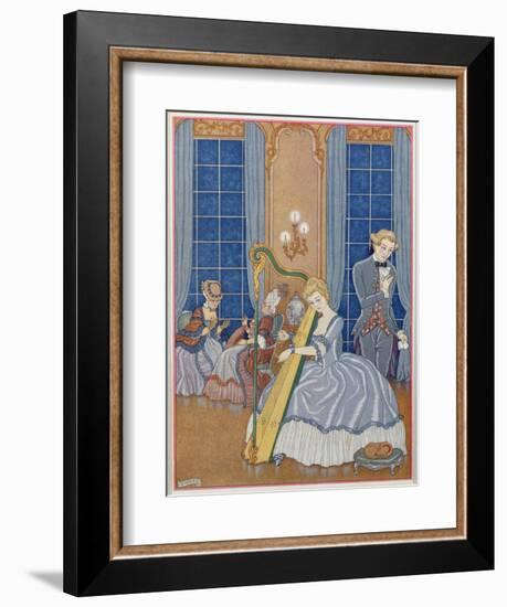 Valmont Seducing His Victim, Illustration from 'Les Liaisons Dangereuses'-Georges Barbier-Framed Giclee Print