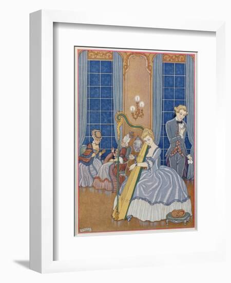 Valmont Seducing His Victim, Illustration from 'Les Liaisons Dangereuses'-Georges Barbier-Framed Giclee Print