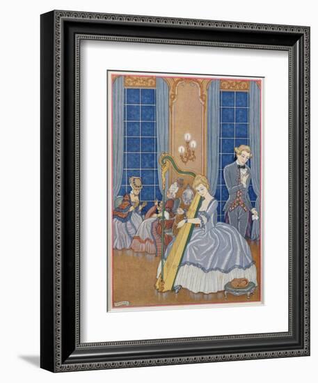 Valmont Seducing His Victim, Illustration from 'Les Liaisons Dangereuses'-Georges Barbier-Framed Giclee Print