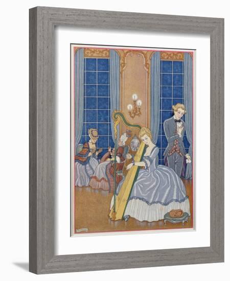 Valmont Seducing His Victim, Illustration from 'Les Liaisons Dangereuses'-Georges Barbier-Framed Giclee Print