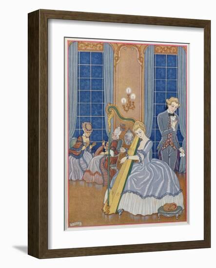 Valmont Seducing His Victim, Illustration from 'Les Liaisons Dangereuses'-Georges Barbier-Framed Giclee Print