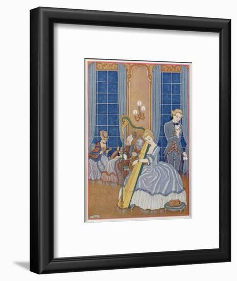 Valmont Seducing His Victim, Illustration from 'Les Liaisons Dangereuses'-Georges Barbier-Framed Premium Giclee Print