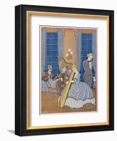 Valmont Seducing His Victim, Illustration from 'Les Liaisons Dangereuses'-Georges Barbier-Framed Premium Giclee Print