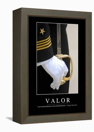 Valor. Cita Inspiradora Y Póster Motivacional-null-Framed Premier Image Canvas