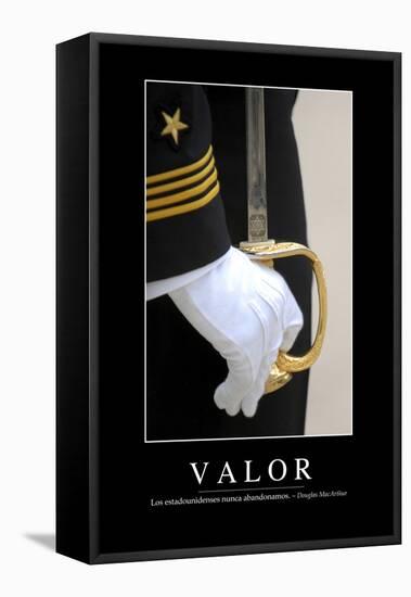 Valor. Cita Inspiradora Y Póster Motivacional-null-Framed Premier Image Canvas