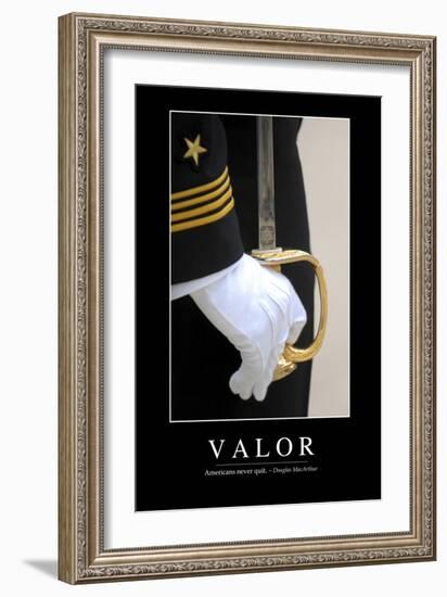 Valor: Inspirational Quote and Motivational Poster-null-Framed Photographic Print