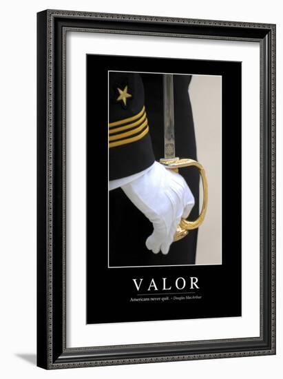 Valor: Inspirational Quote and Motivational Poster-null-Framed Photographic Print