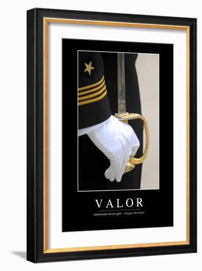 Valor: Inspirational Quote and Motivational Poster-null-Framed Photographic Print